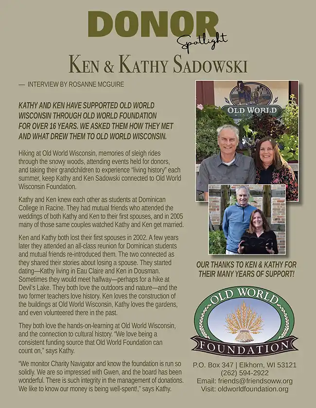 Donor Spotlight - Ken & Kathy Sadowski